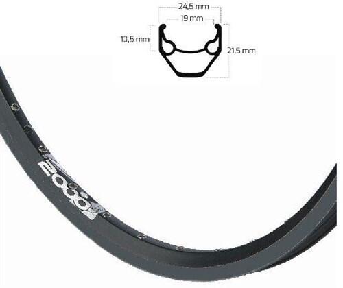 RYDE Ryde 28 inch Velg ZAC2000 in Volledig Zwart - 36 Gaats