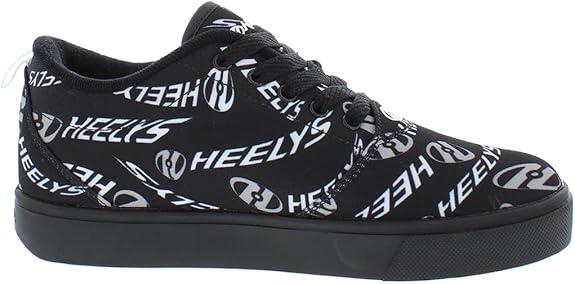 Pro 20 Prints Black/White/Grey Swirl Logo Kids Heely Shoe 2/4