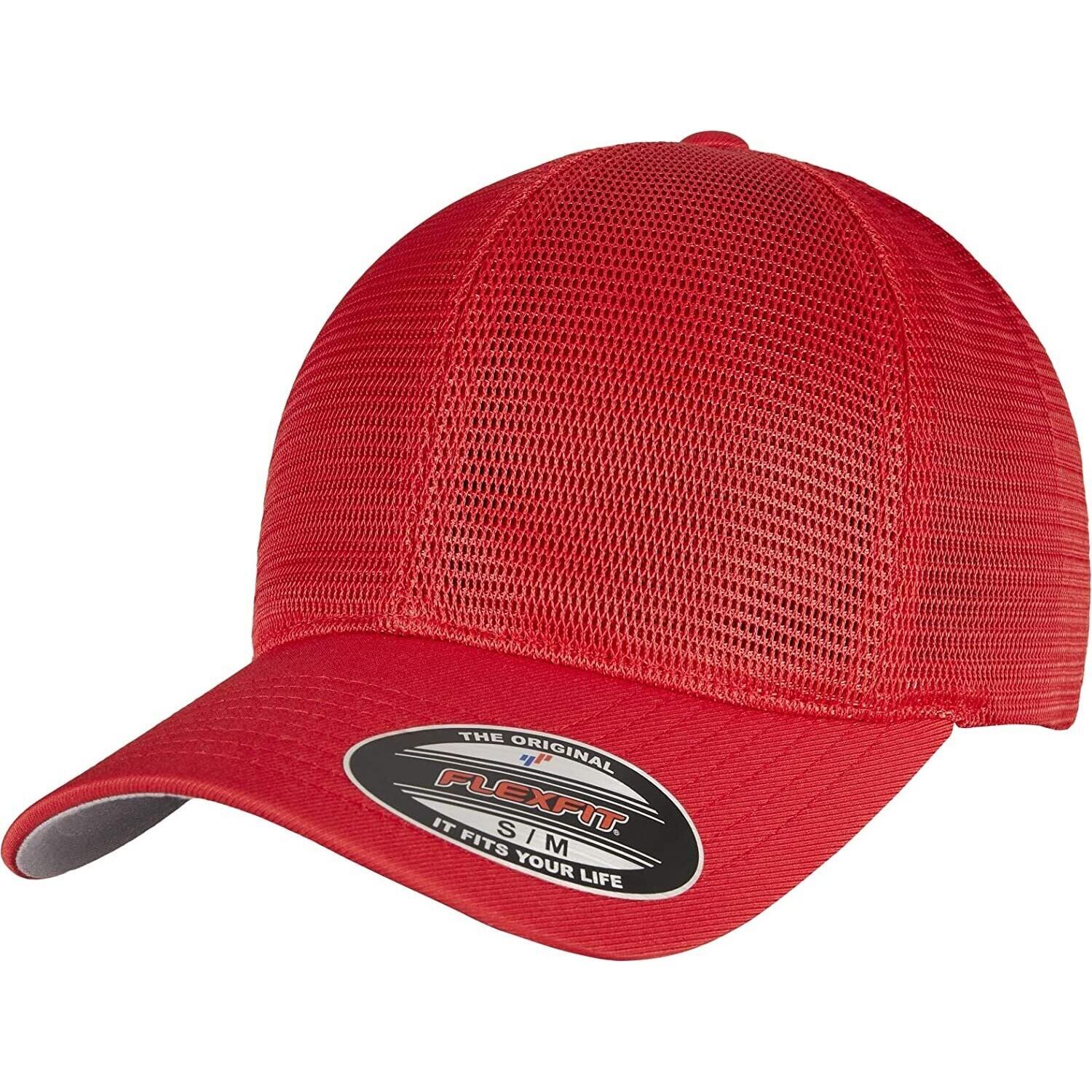 FLEXFIT Unisex Adult 360 Omnimesh Mesh Cap (Red)