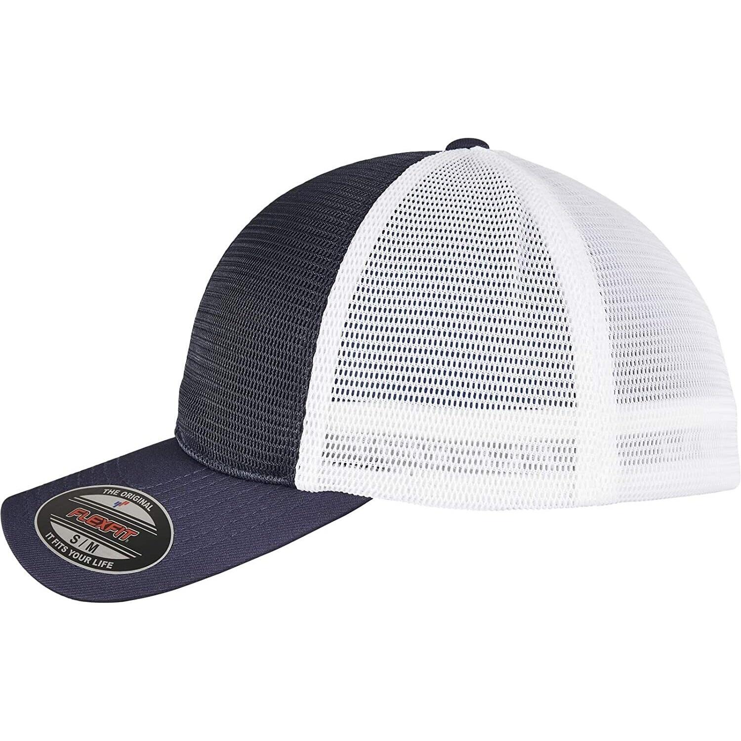 Unisex Adult Omnimesh Mesh Two Tone Cap (Navy/White) 3/3