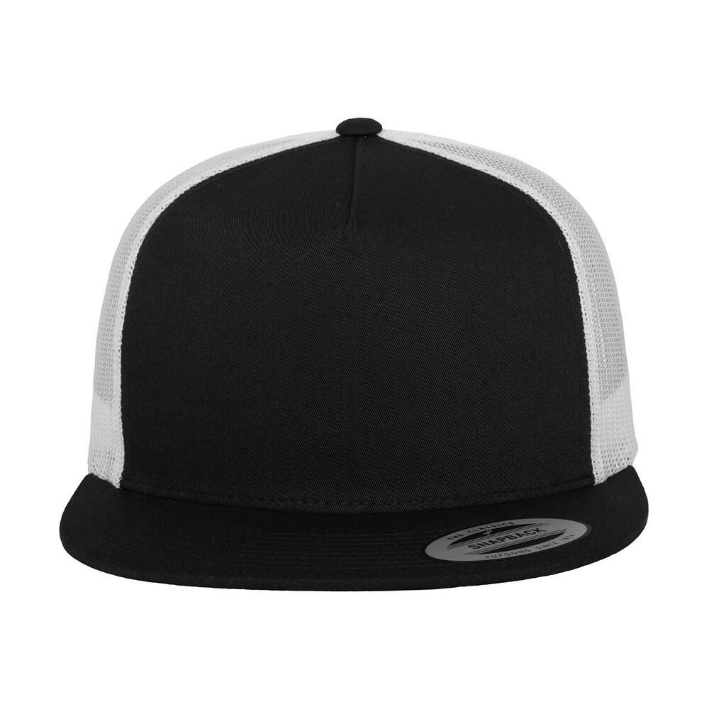 Cappellino Da Camionista Due Toni Adulto Unisex Flexfit Classic Nero Bianco 4/4