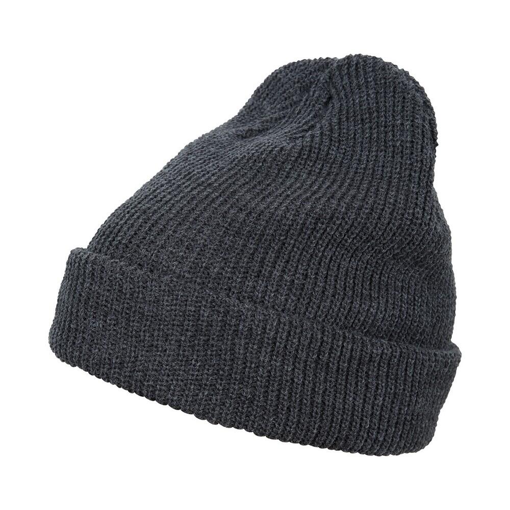 FLEXFIT Unisex Adult Knitted Long Beanie (Dark Grey)
