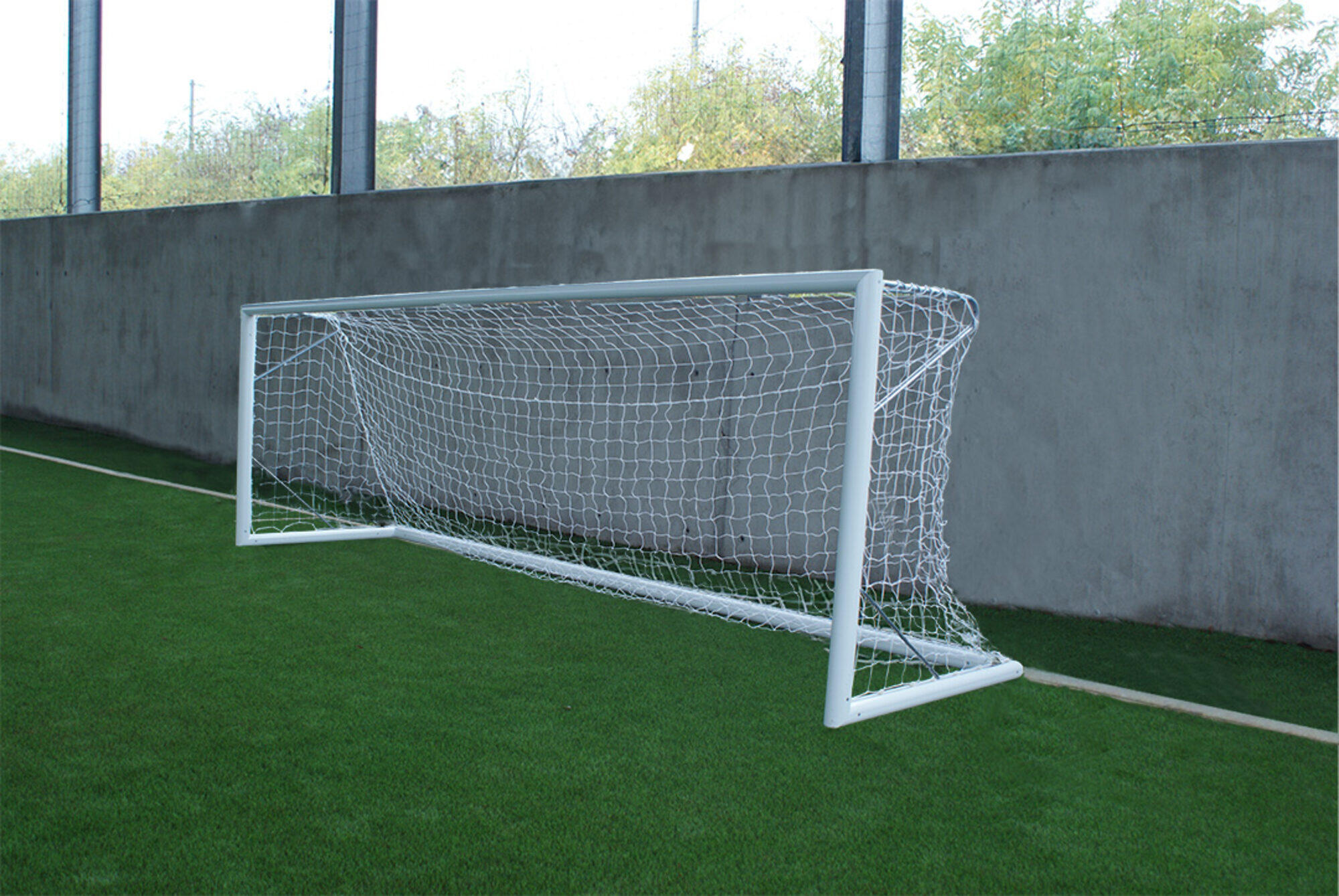 Porta da calcio 3 x 1 m - Trasportabile - Alluminio Ø80 mm - Nero 3/3