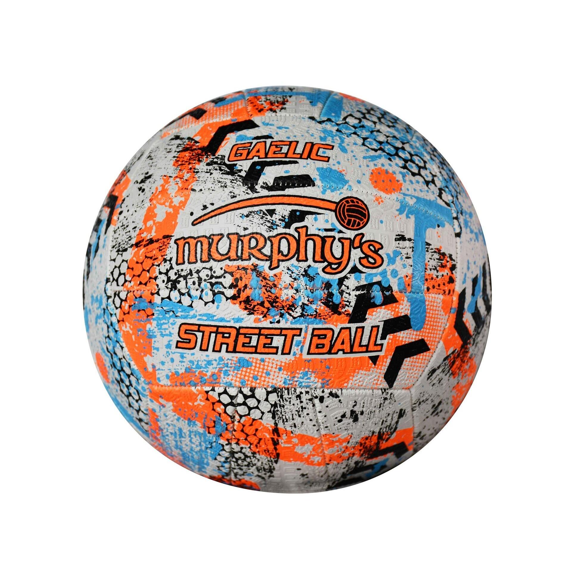 MURPHYS Gaelic Street Football (White/Fluorescent Orange/Cyan)