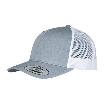 Zweifarbig Trucker Cap "Retro" Damen und Herren Grau/Weiß meliert
