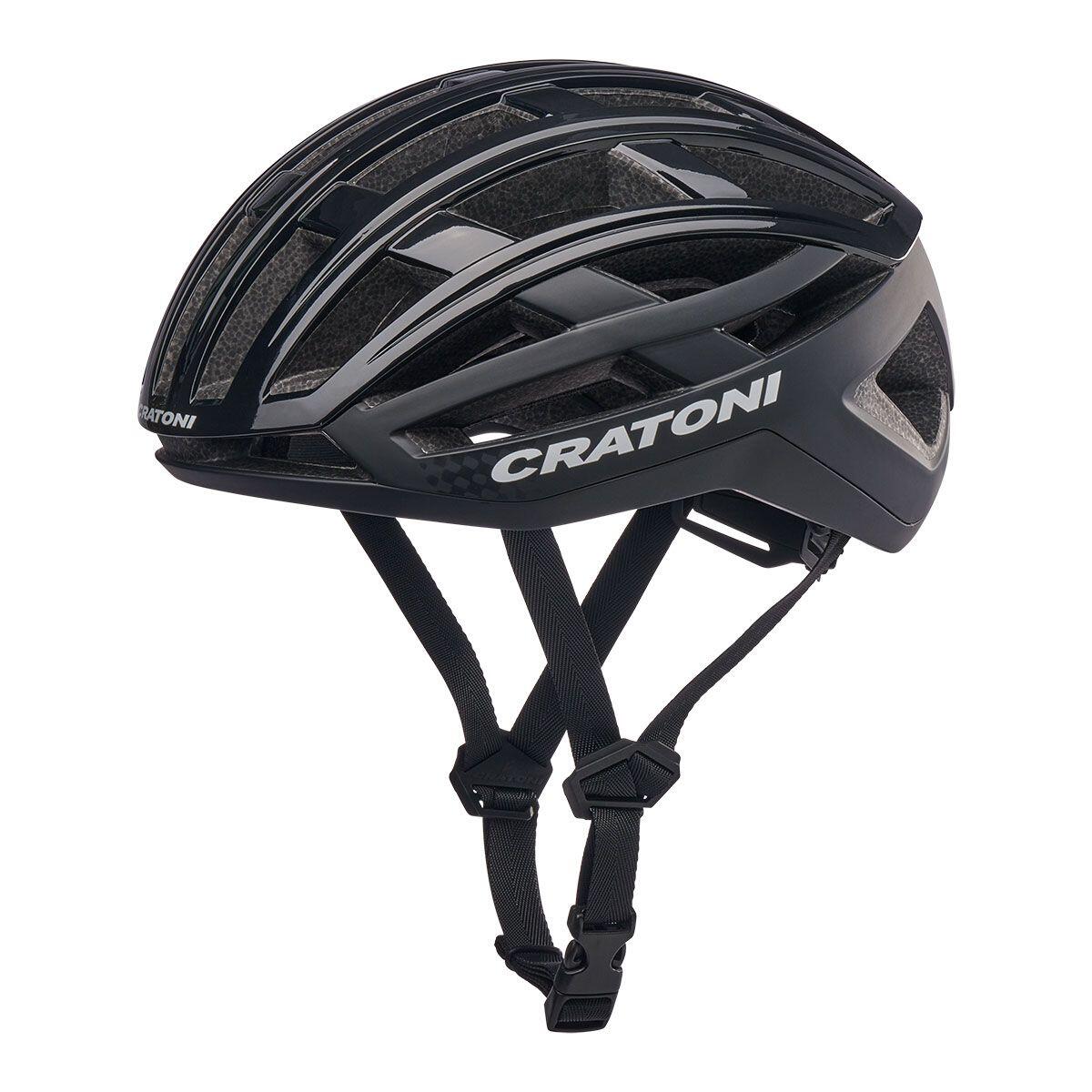 Kask rowerowy szosowy/szutrowy C-AirLite, czarny błyszczący
