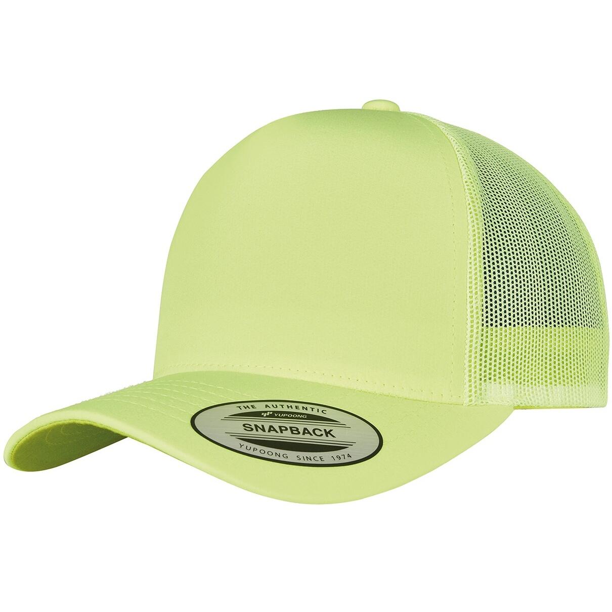 Unisex Adult Neon Retro Trucker Cap (Neon Yellow) 1/4