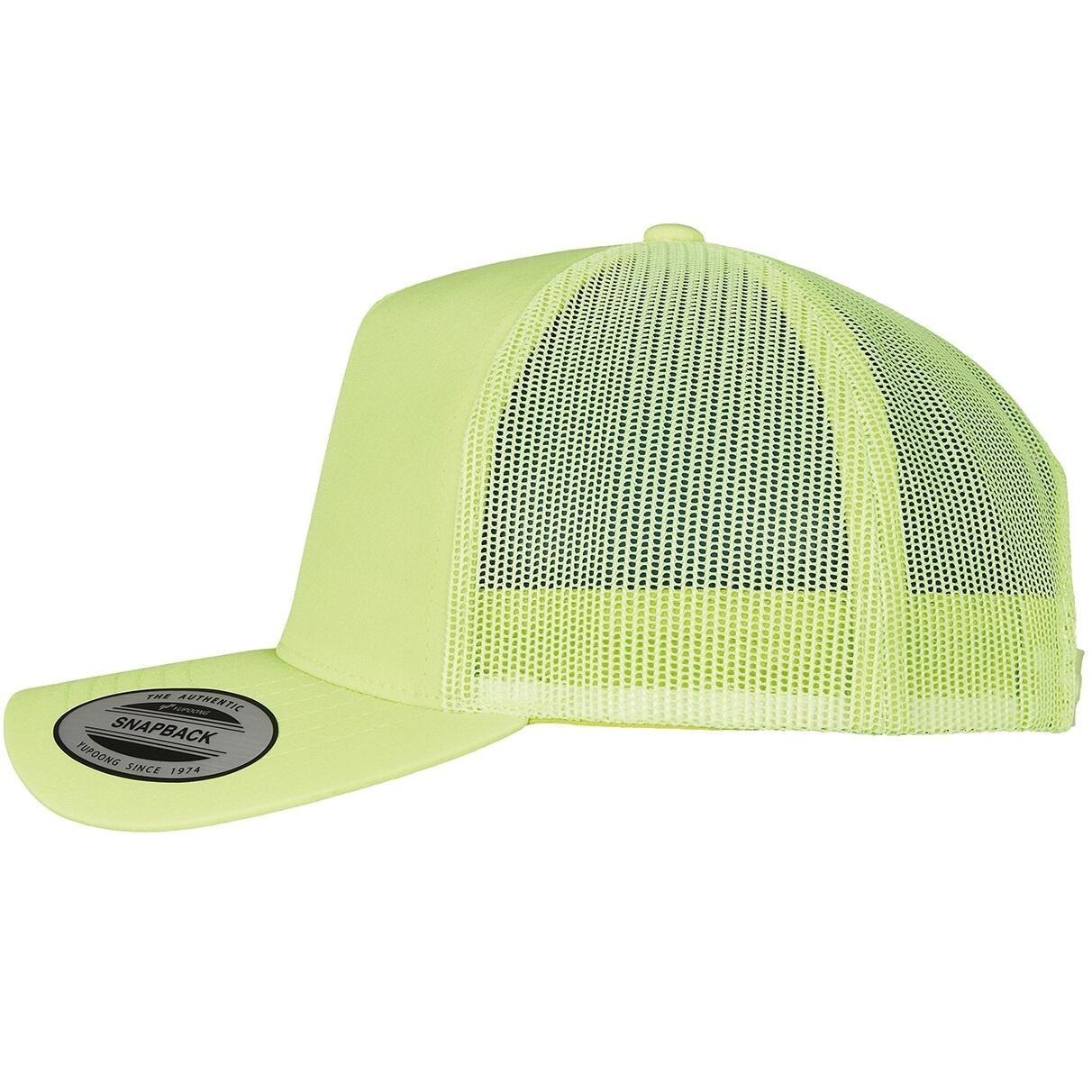 Unisex Adult Neon Retro Trucker Cap (Neon Yellow) 3/4