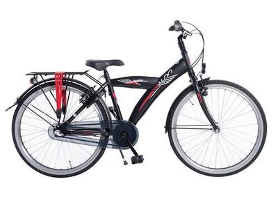 Aldo 24 inch roadstar fiets in mat zwart met rode streep