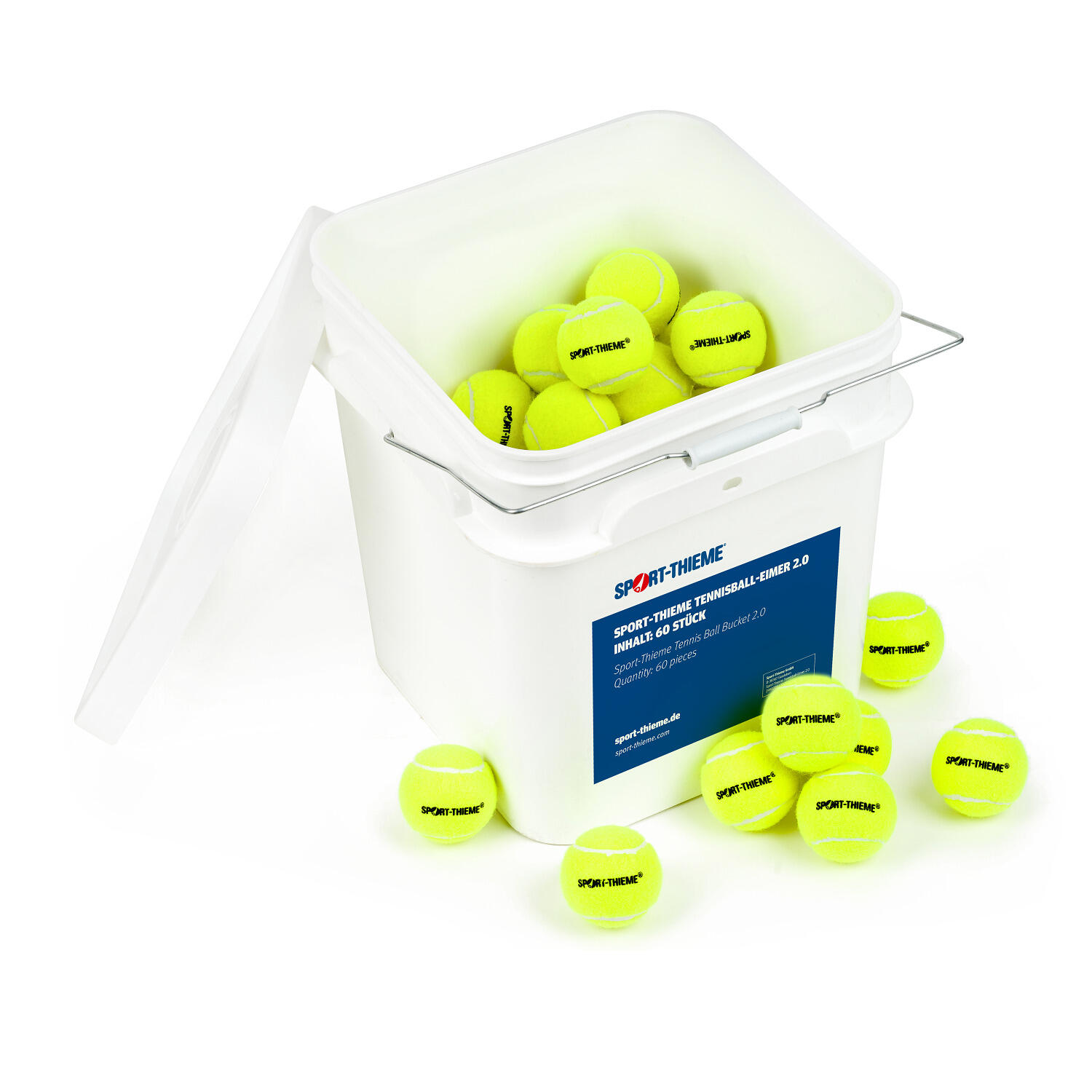 SPORT-THIEME Tennisball 2.0 60er Set inkl. Eimer Tennis Unisex Gelb