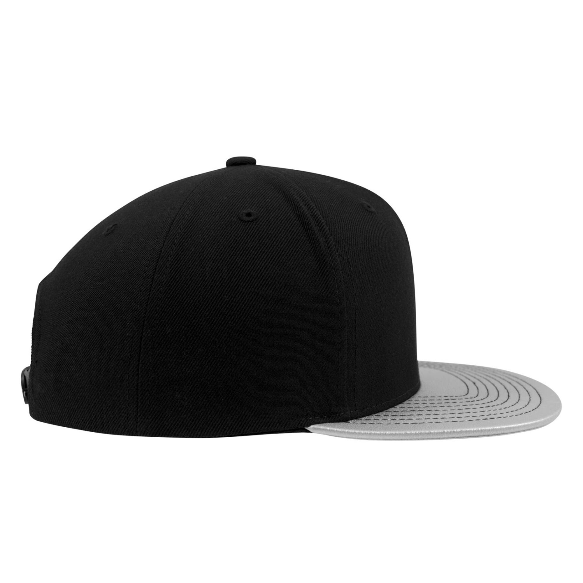 Metallic Visor Snapback Cap (Pack of 2) (Silver) 4/4