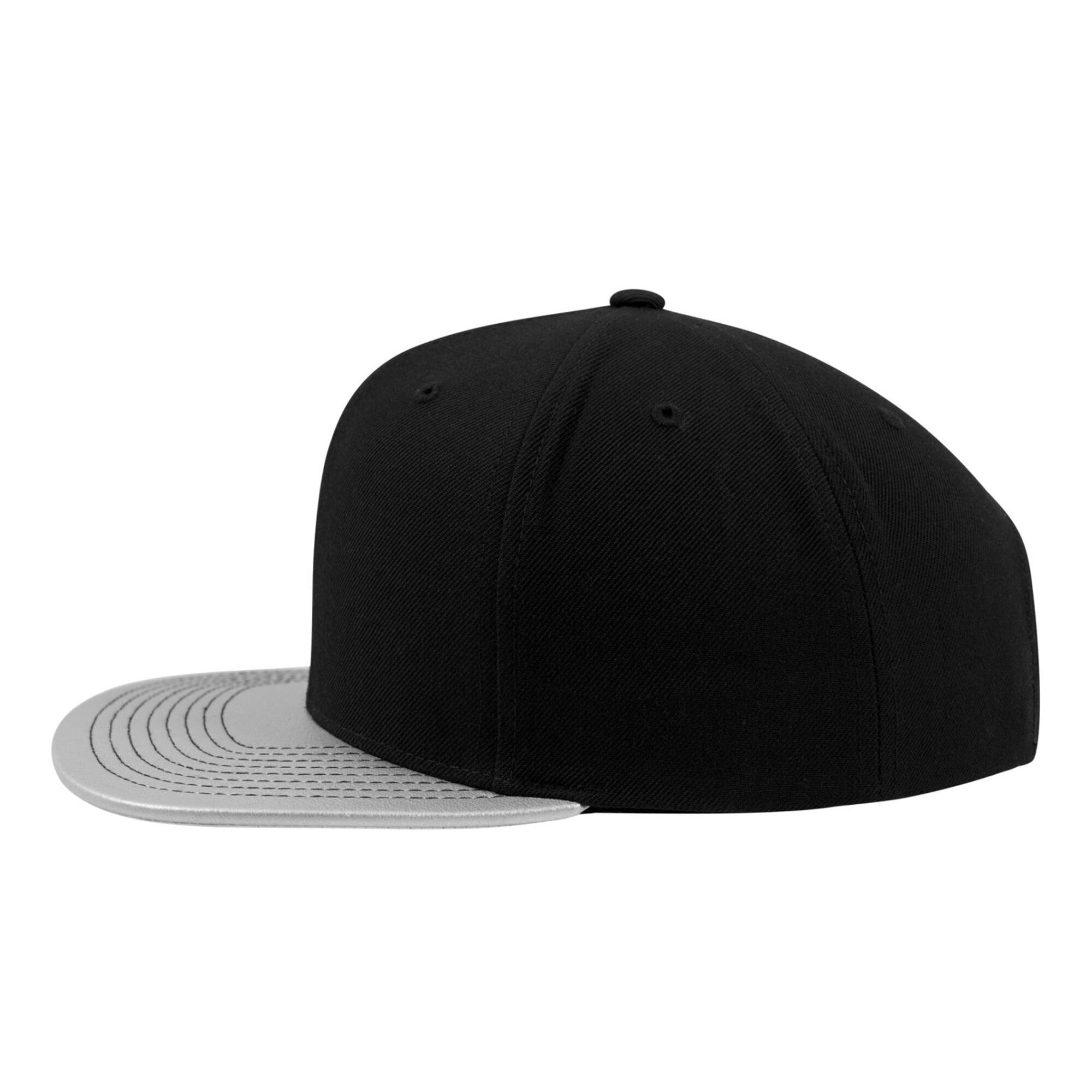 Metallic Visor Snapback Cap (Pack of 2) (Silver) 3/4