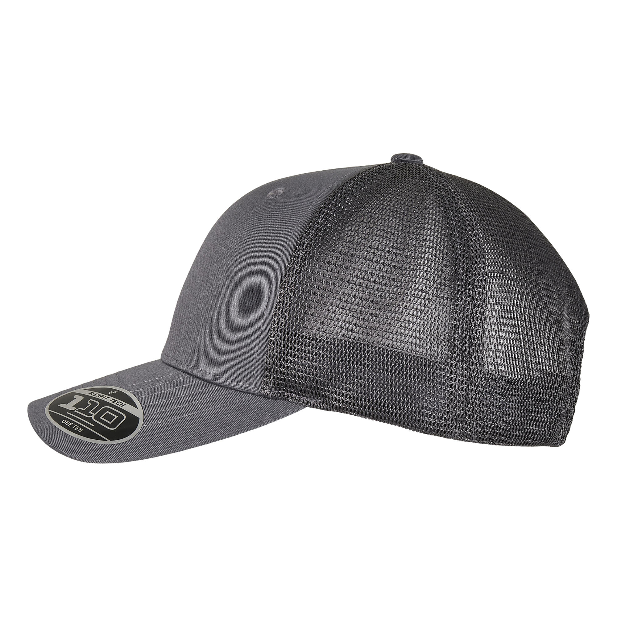 Cappellino Da Camionista Adulto Unisex Flexfit Grigio Melange 3/4
