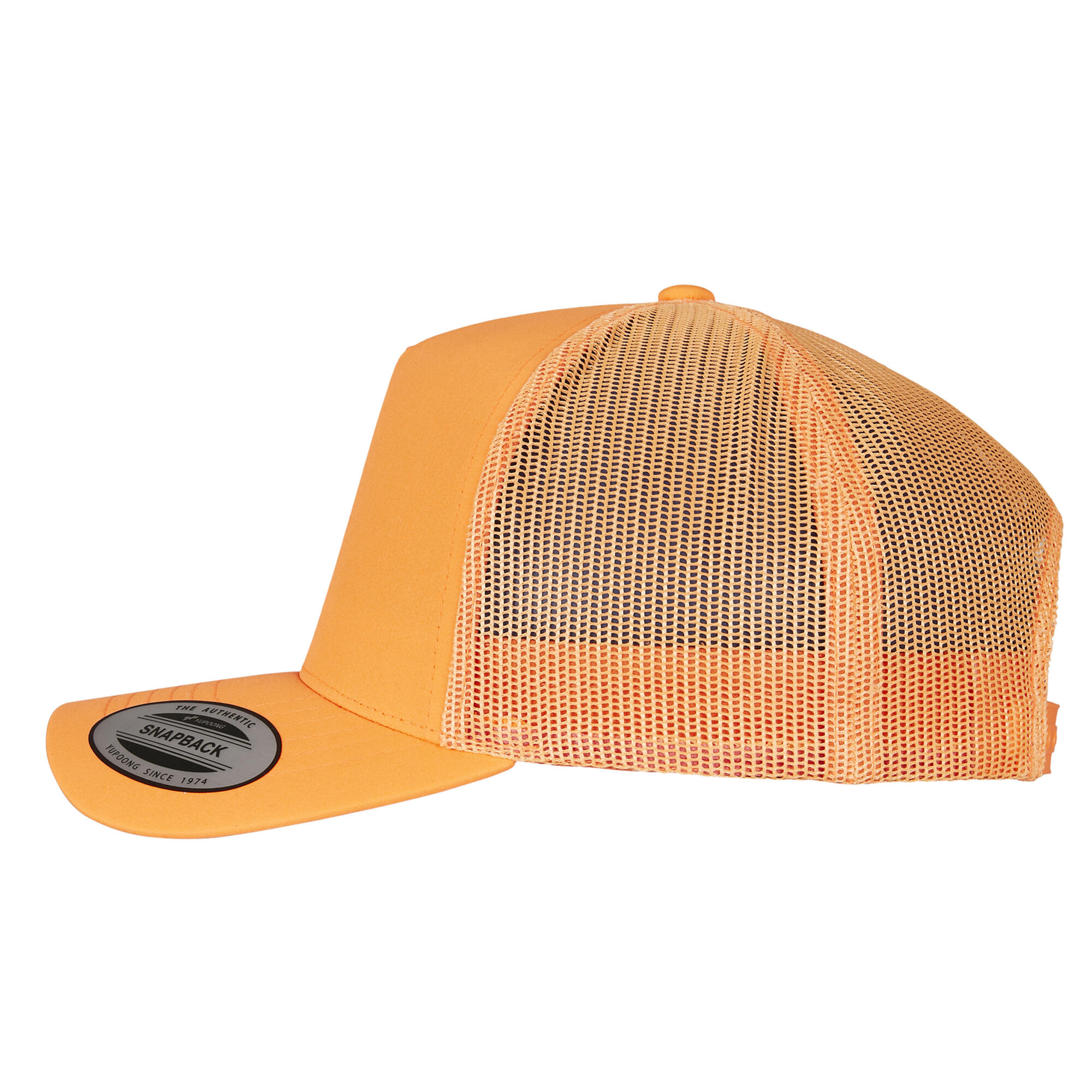 HerrenDamen Unisex Retro Trucker Cap "Neon" Damen und Herren Neon-Orange 3/4