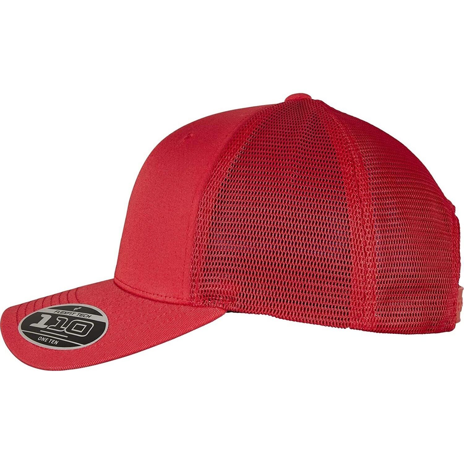 Unisex Adult 110 Mesh Trucker Cap (Red) 3/4