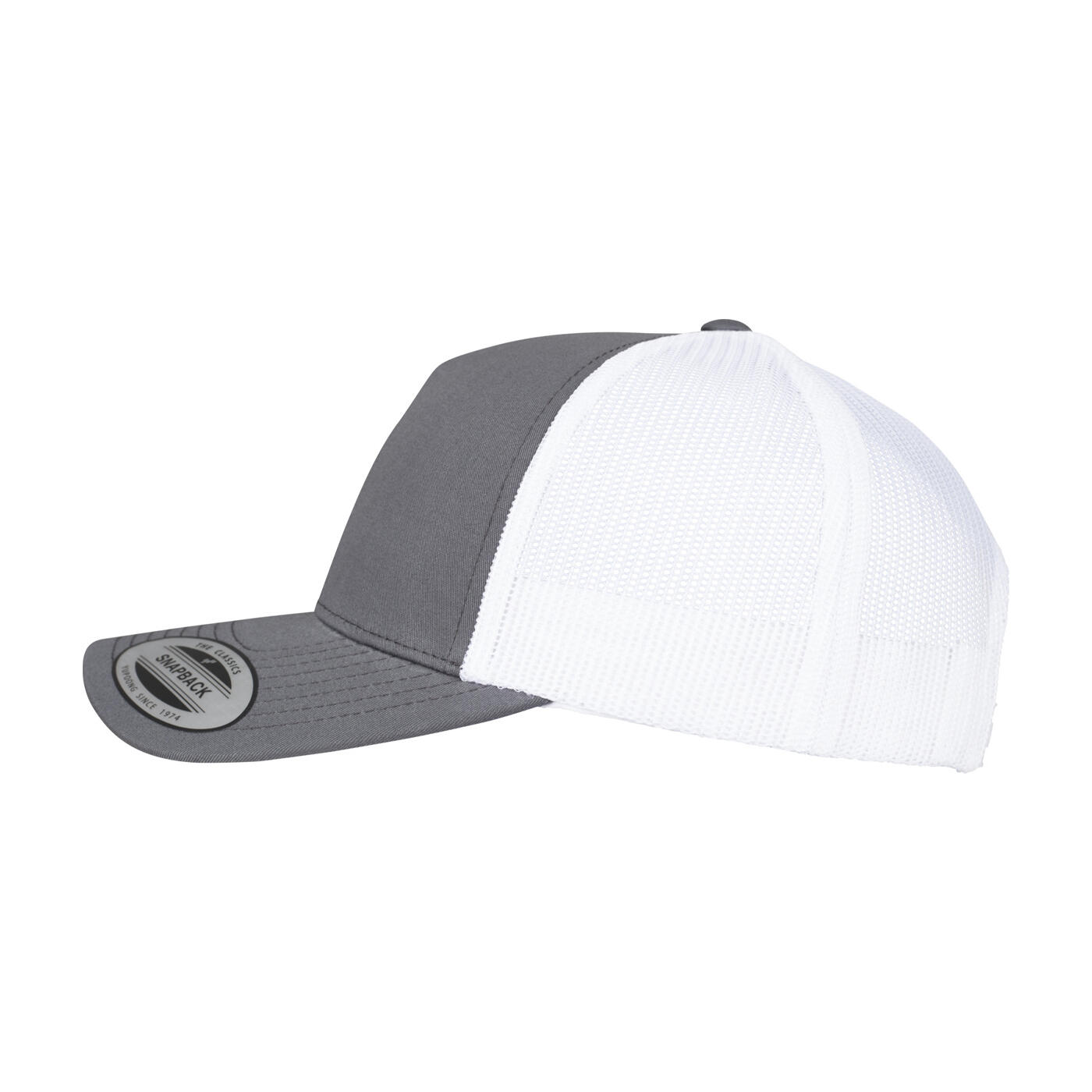 Unisex Adult Two Tone 5 Panel Trucker Cap (Charcoal/White) 3/4