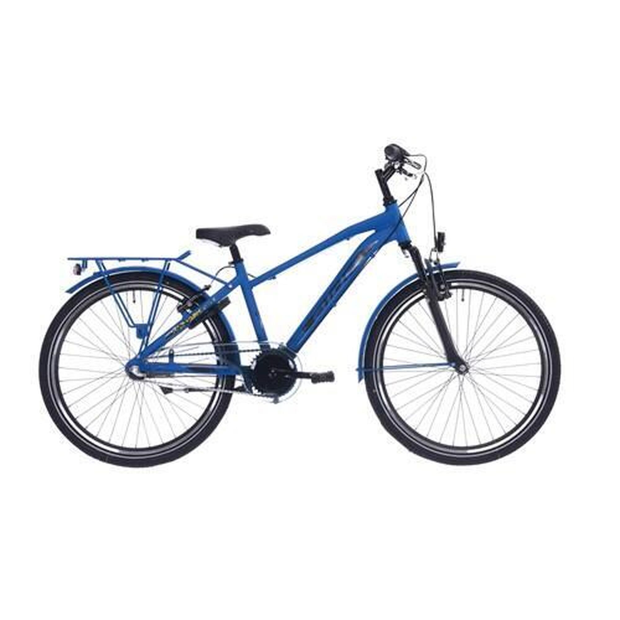 Aldo 24 inch peak 2.0 fiets alu 3v mat blauw/geel