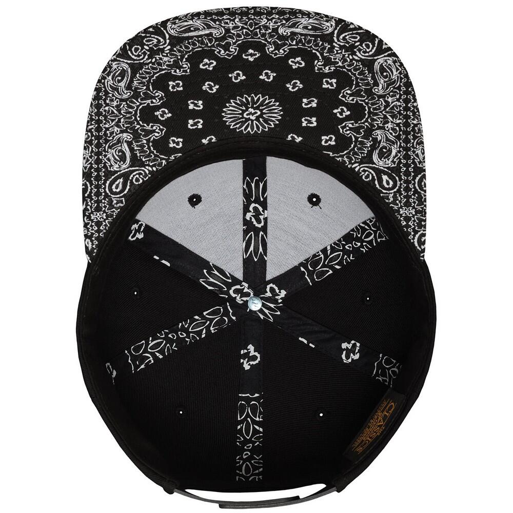 Unisex Adult Bandana Snapback Cap (Black/Paisley) 4/4