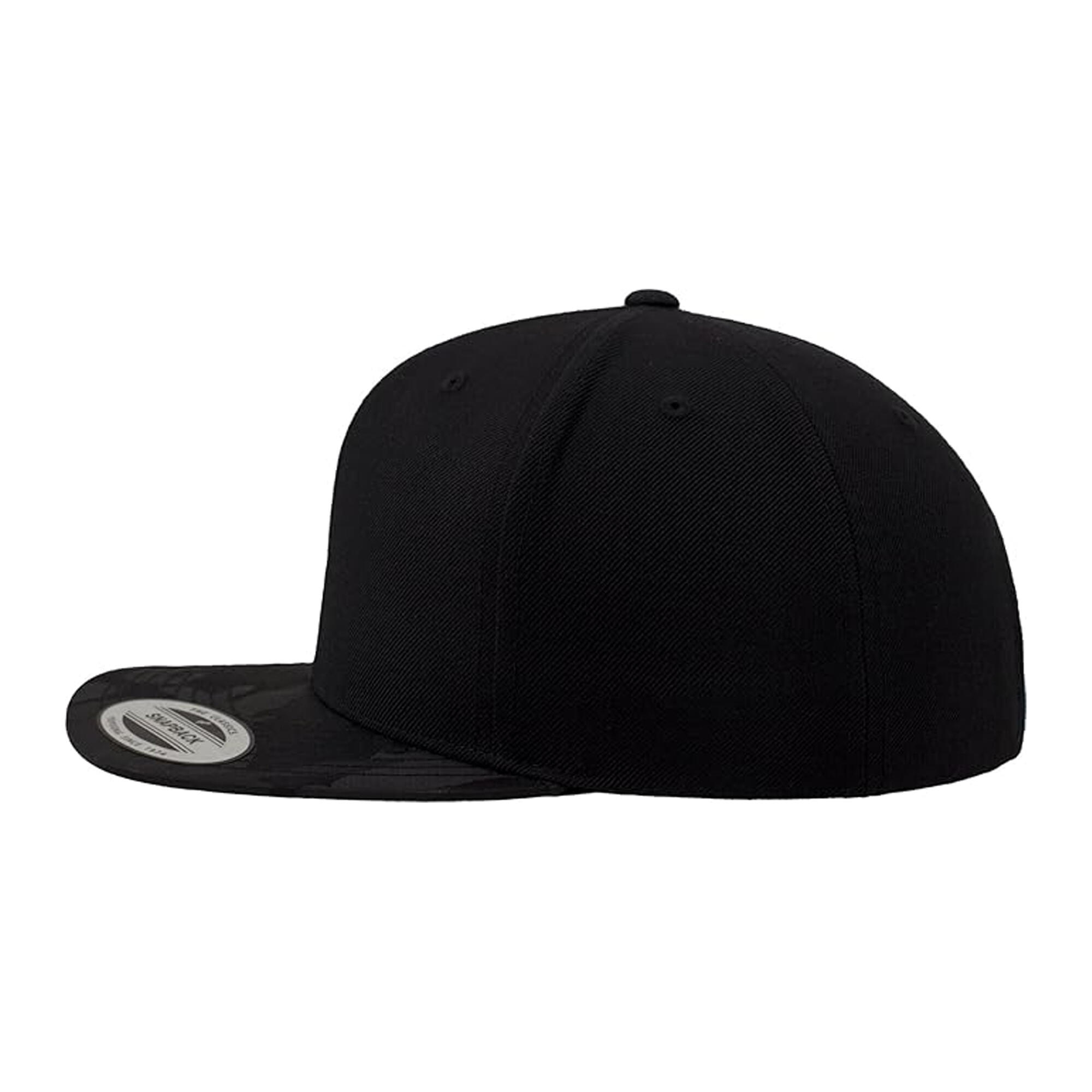 Camo Visor Snapback Cap (Pack of 2) (Black Camo) 3/3