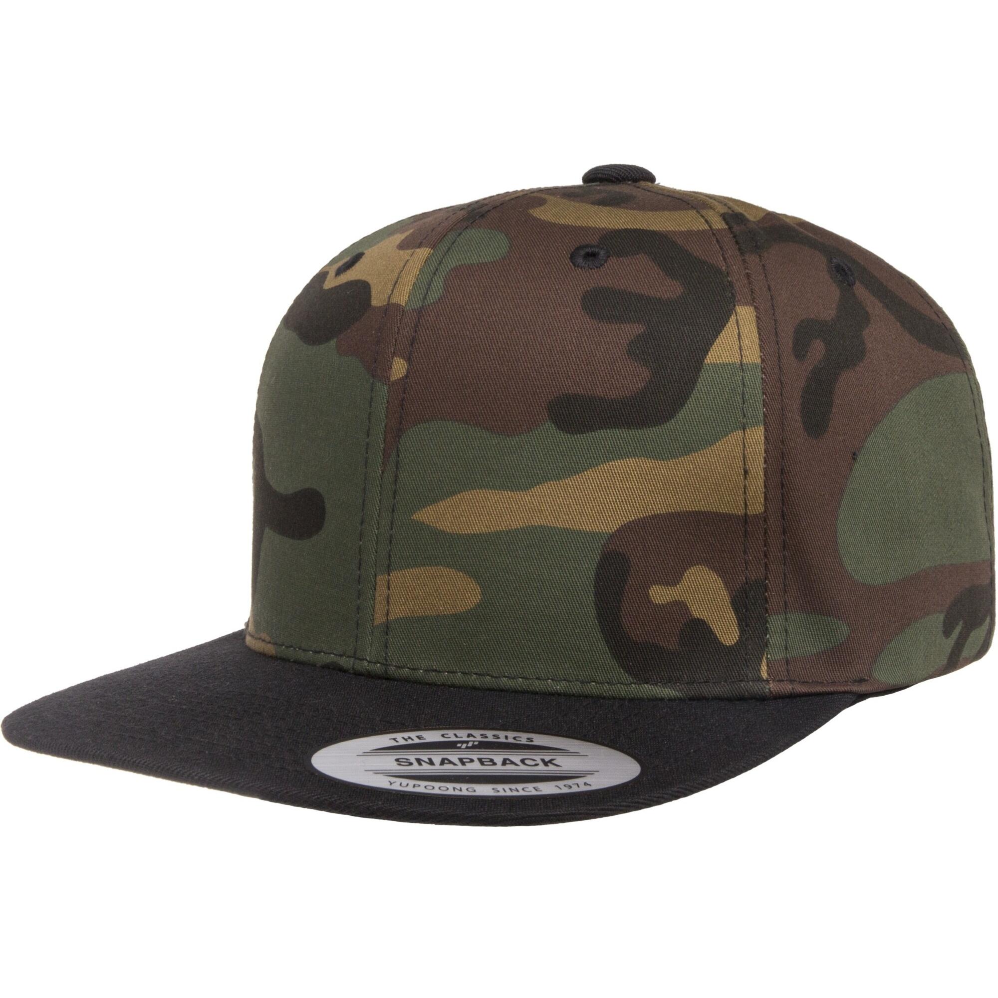 FLEXFIT Unisex Two Tone Classic Camo Snapback Cap (Green Camo/Black)