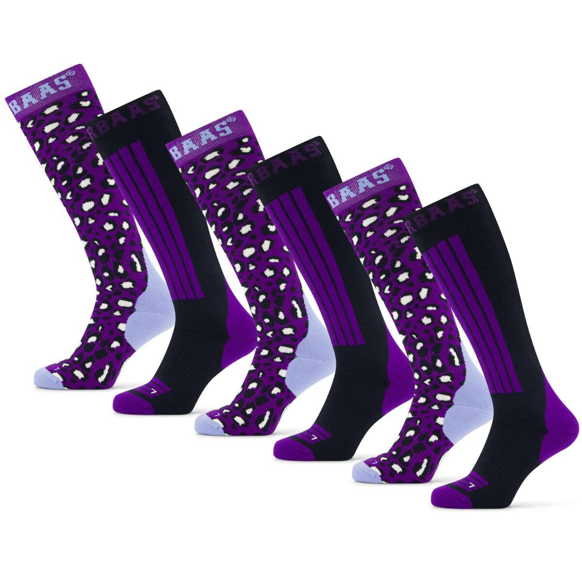 POEDERBAAS Poederbaas Skisokken 6-pack Panther Purple