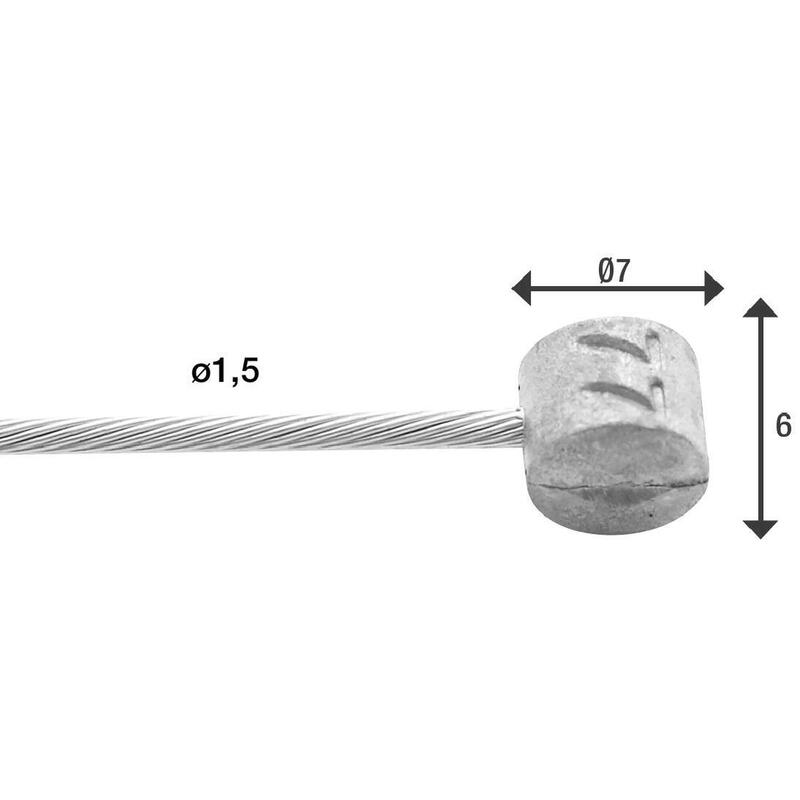 Elvedes Rem binnenkabel Slick RVS 2000 mm ø 1,5 mm 100 stuks