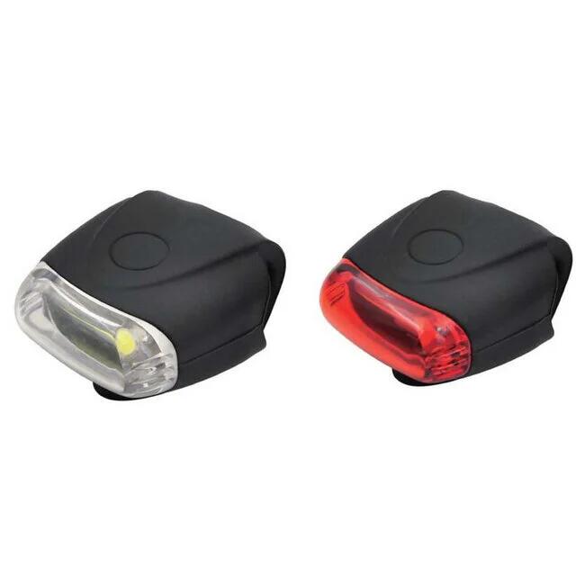 Kit d'éclairage vélo LED silicone - rouge et blanc - étanche