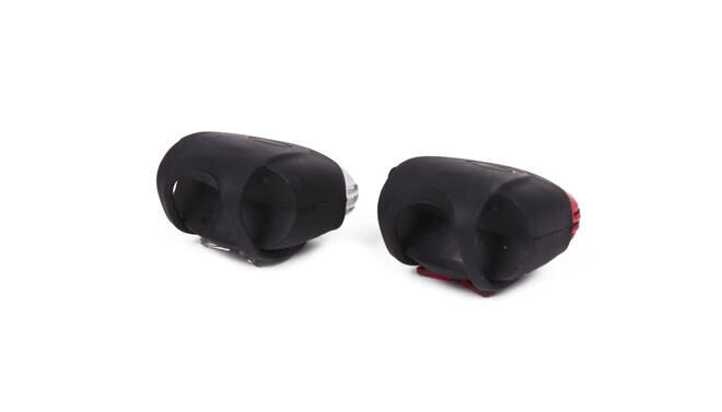Kit d'éclairage vélo LED silicone - rouge et blanc - étanche 3/4
