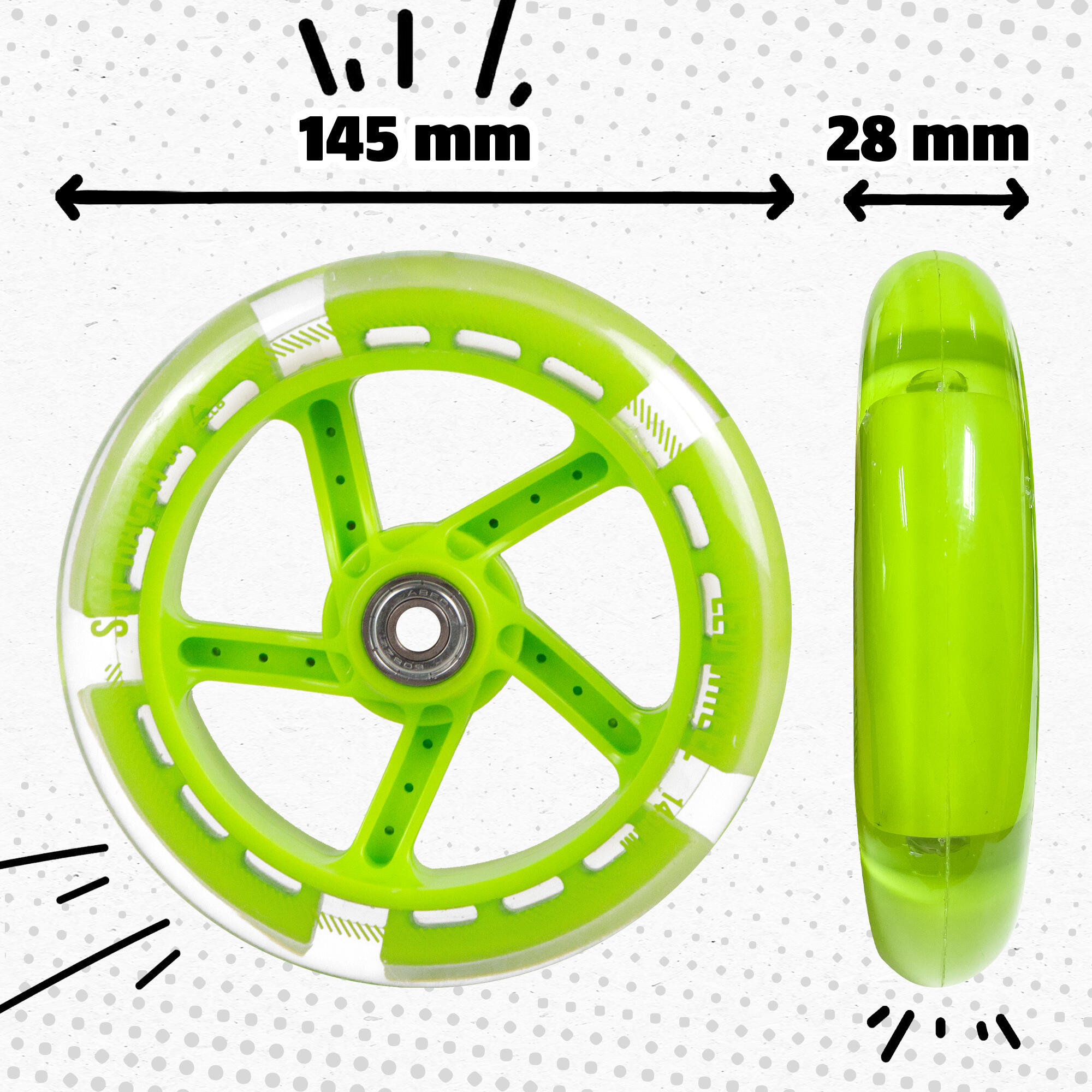 Ruote per City Scooter Pro - Cuscinetti ABEC 7, di ricambio 4/7