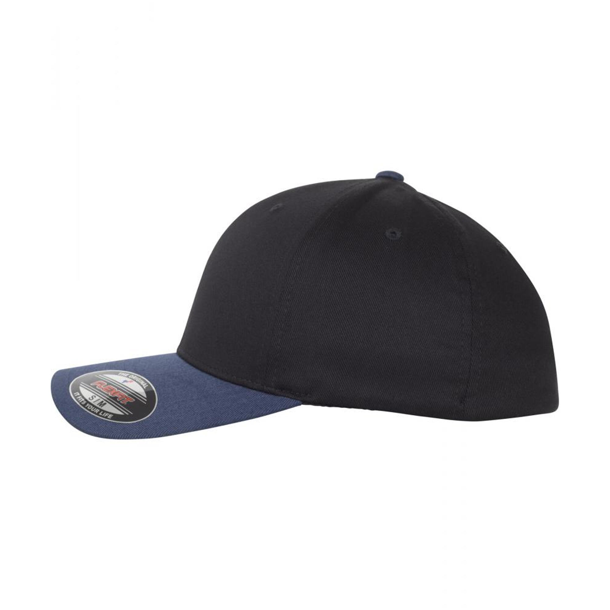 Cap Due Toni Adulto Unisex Flexfit Nero Blu Navy 3/4