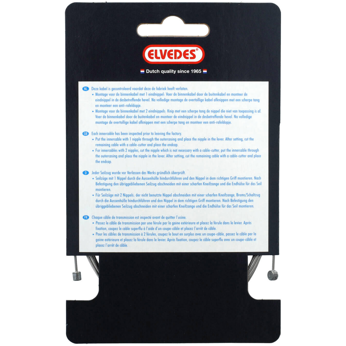 Elvedes Schakel Binnenkabel 2250 mm en acier inoxydable Ø125 mm n t-nippel 3/6