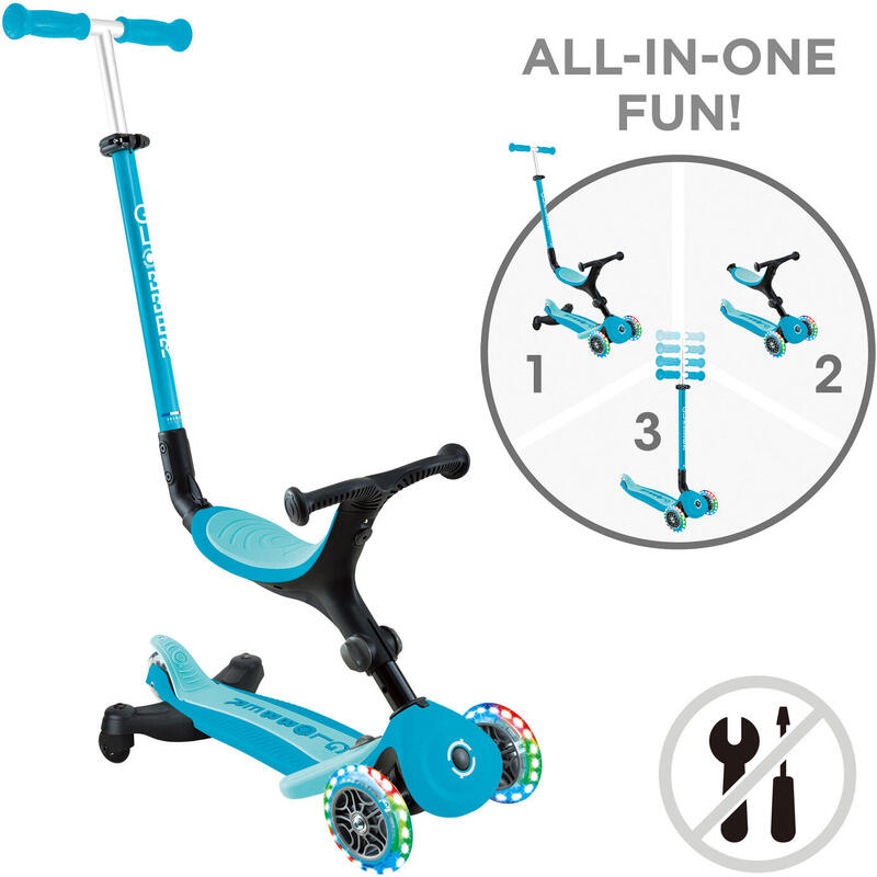 Trottinette évolutive GO-UP ACTIVE LIGHTS 360 - Bleu Aqua