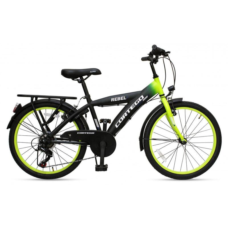 Cortego Rebel Vélo Garçon 24 Pouces Vert Lime - 7 Vitesses