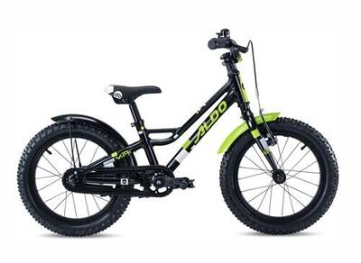 Aldo 16 Zoll Xride Alu Fahrrad in Matt Schwarz mit Lime Akzenten