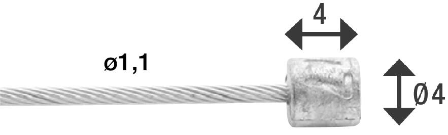 Câble intérieur Elvedes 2250 mm en acier inoxydable 7 x 7 2/4