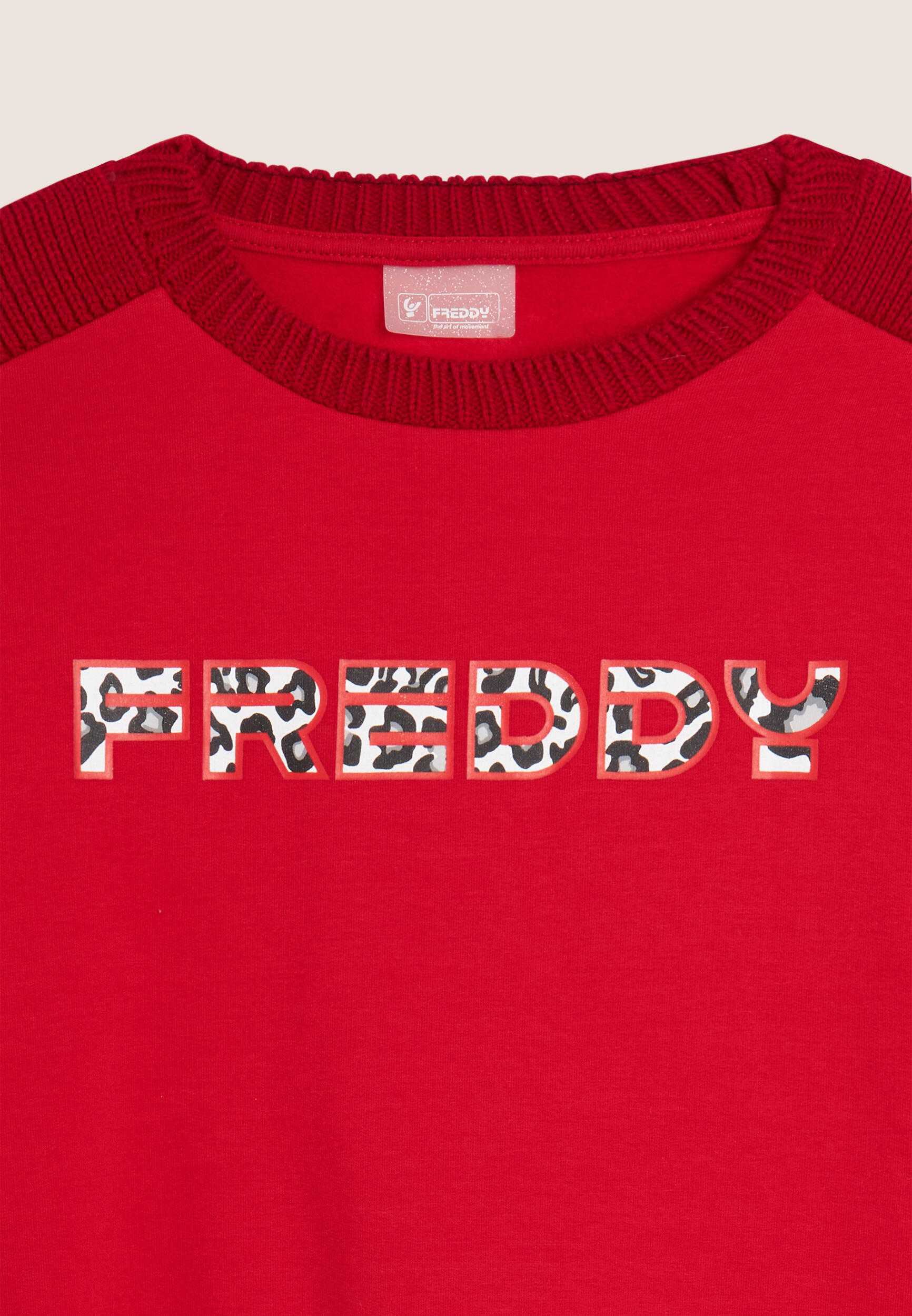 Felpa da Bambina con Logo Maculato e dettagli in maglia 3/3