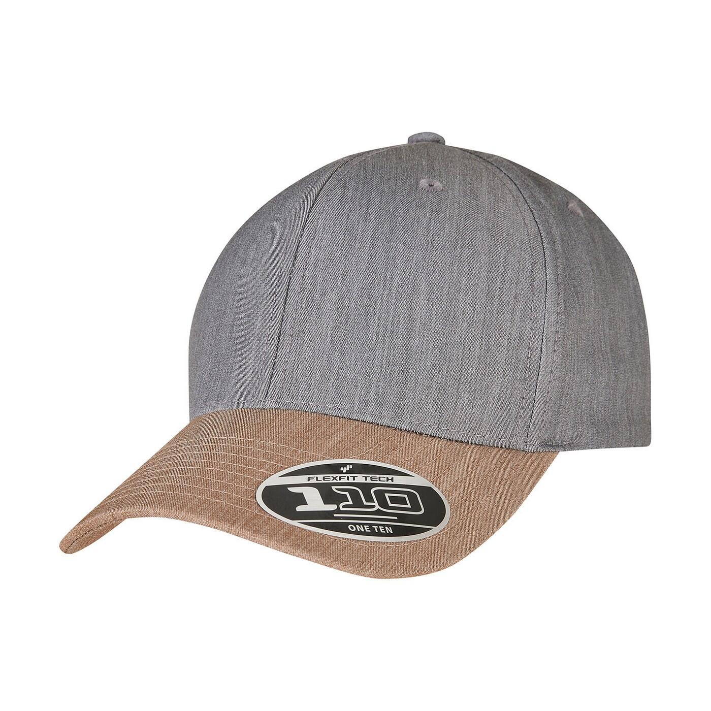 Unisex Adult Melange Baseball Cap (Grey/Khaki) 3/3