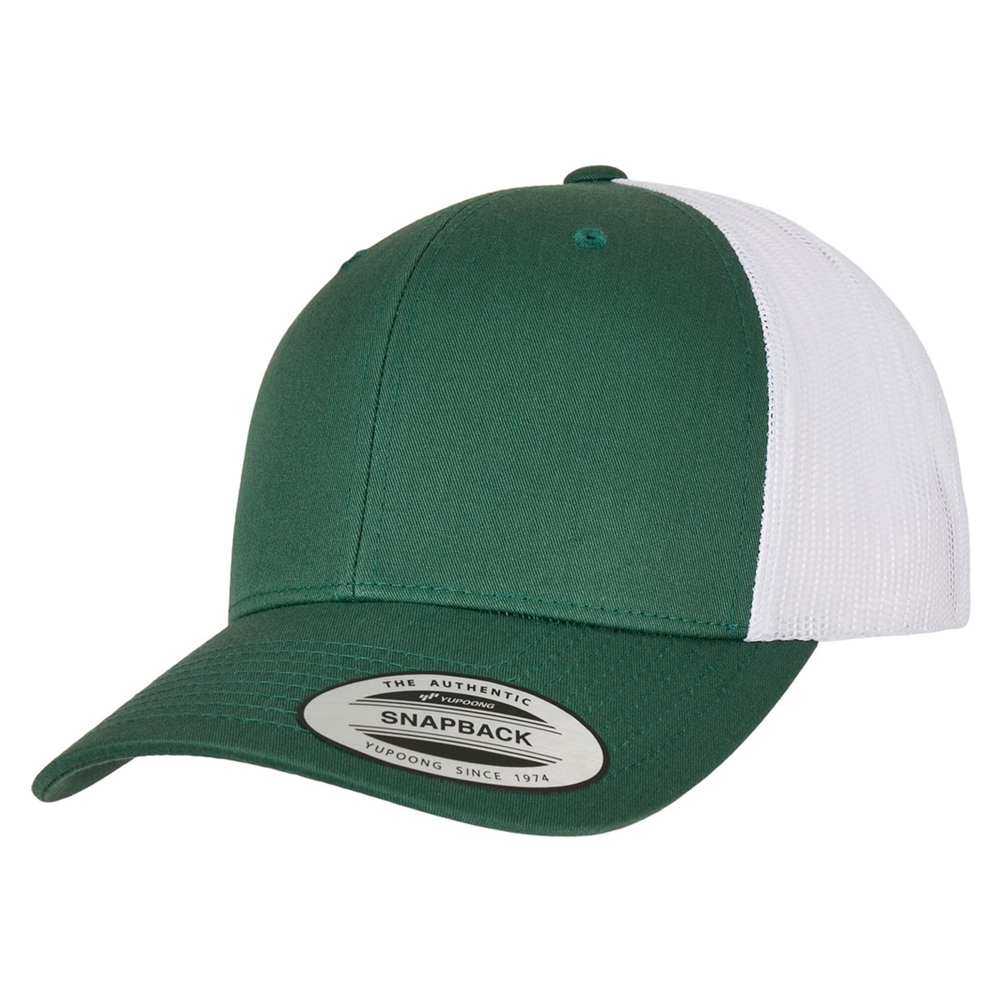 "Retro" Trucker Cap für HerrenDamen Unisex Damen und Herren Immergrün/Weiß 2/2