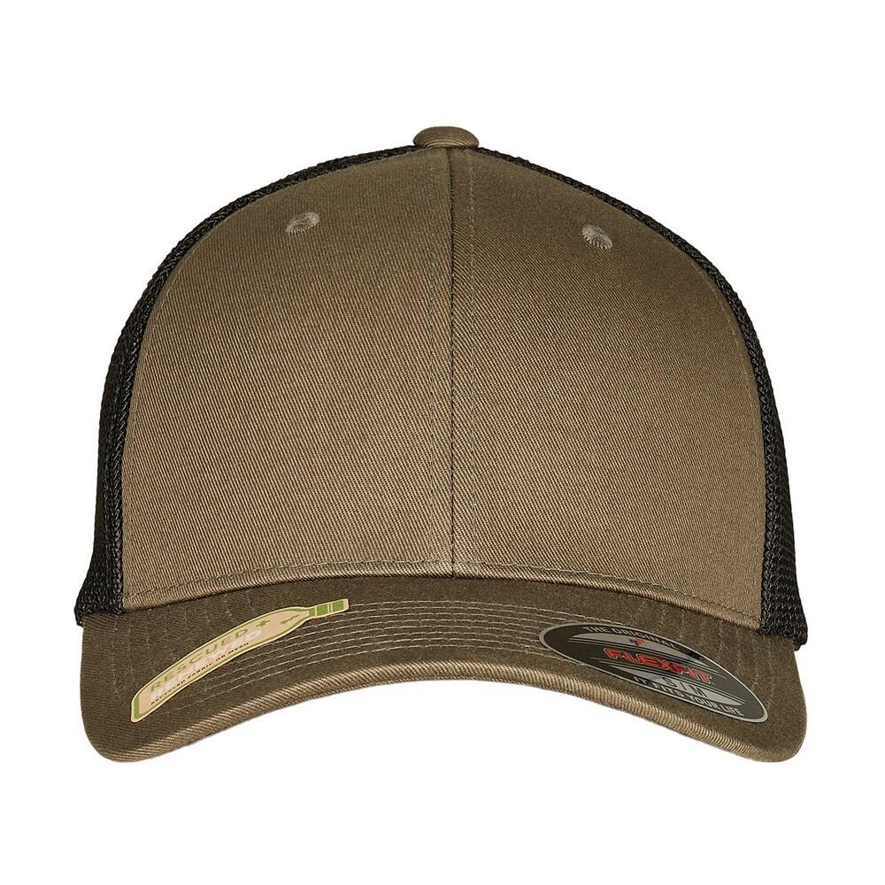 FLEXFIT Unisex Adult Mesh Recycled Trucker Cap (Olive/Black)