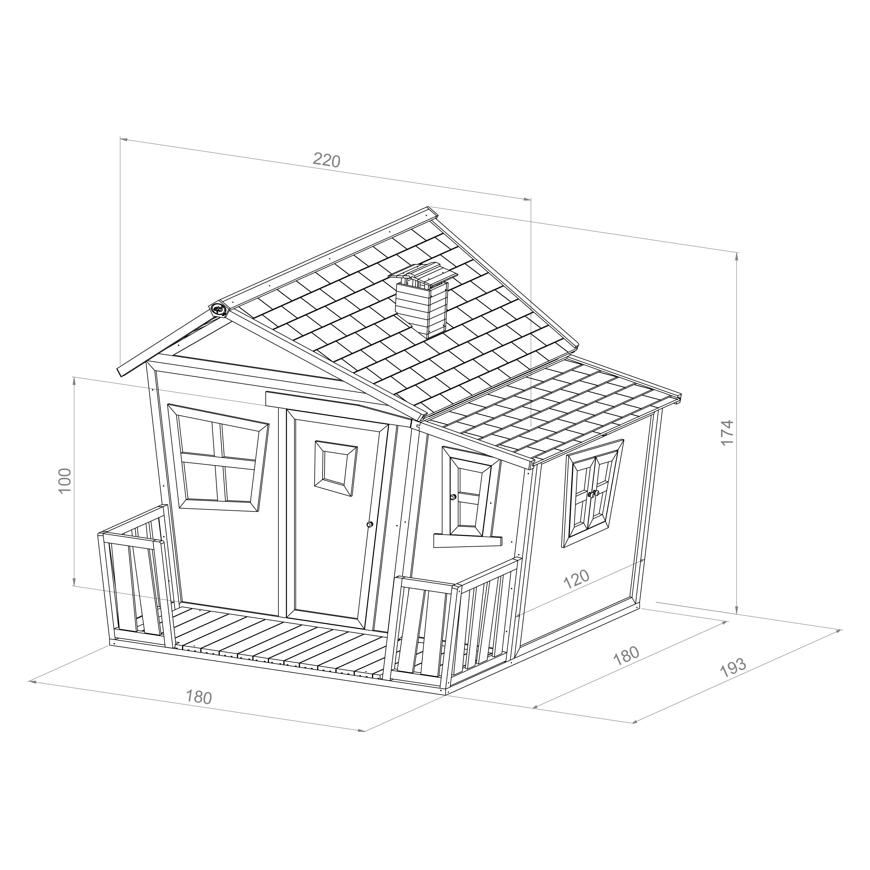Casita de madera, Lisa, marrón/verde 4/7