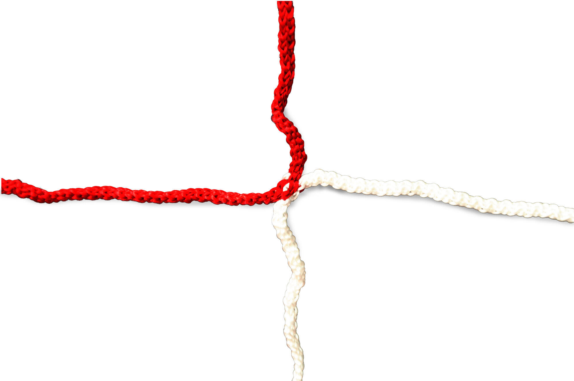 Rede de futebol de 11 4mm - vermelho/branco - 7,32 x 2,44 x 0,8 x 1,5m