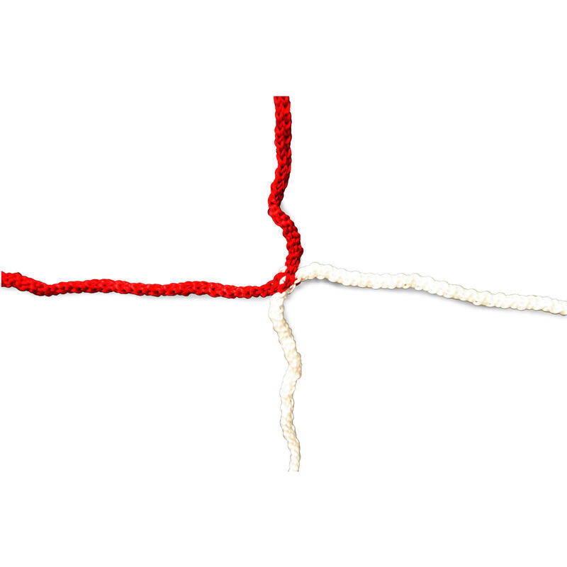 Rede de futebol de 11 4mm - Vermelho/Branco - 7,32 x 2,44 x 0,8 x 1,5m