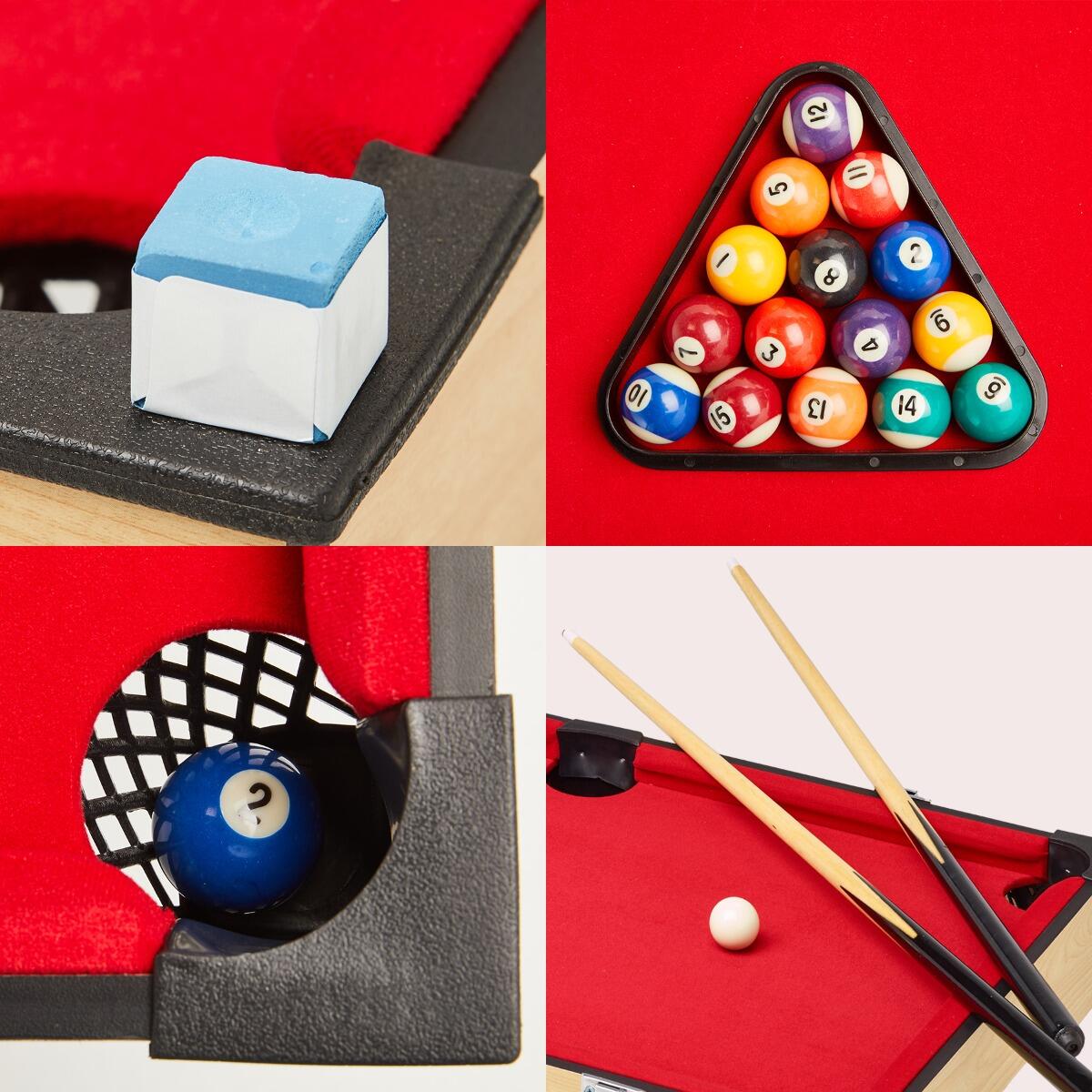 4-in-1 Multispieltisch mit Tischfußball, Billard, Tischtennis und Airhockey 3/5