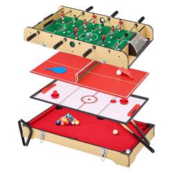 Table multi jeux 4 en 1 - Babyfoot - Billard - Ping Pong - Hockey