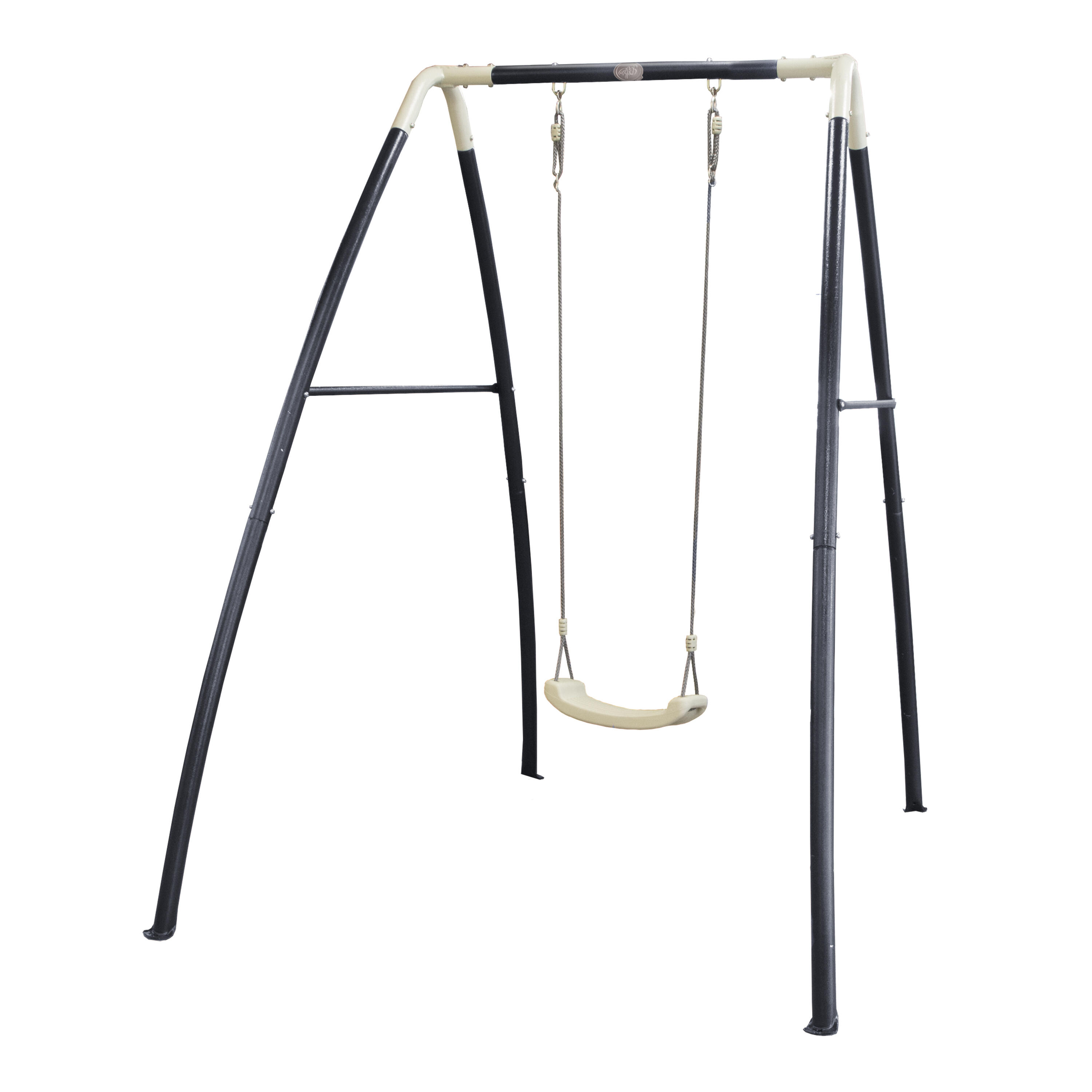 Balançoire Métallique 1 Place,  210 x 140 x 217 cm - Blanche & Grise 2/7