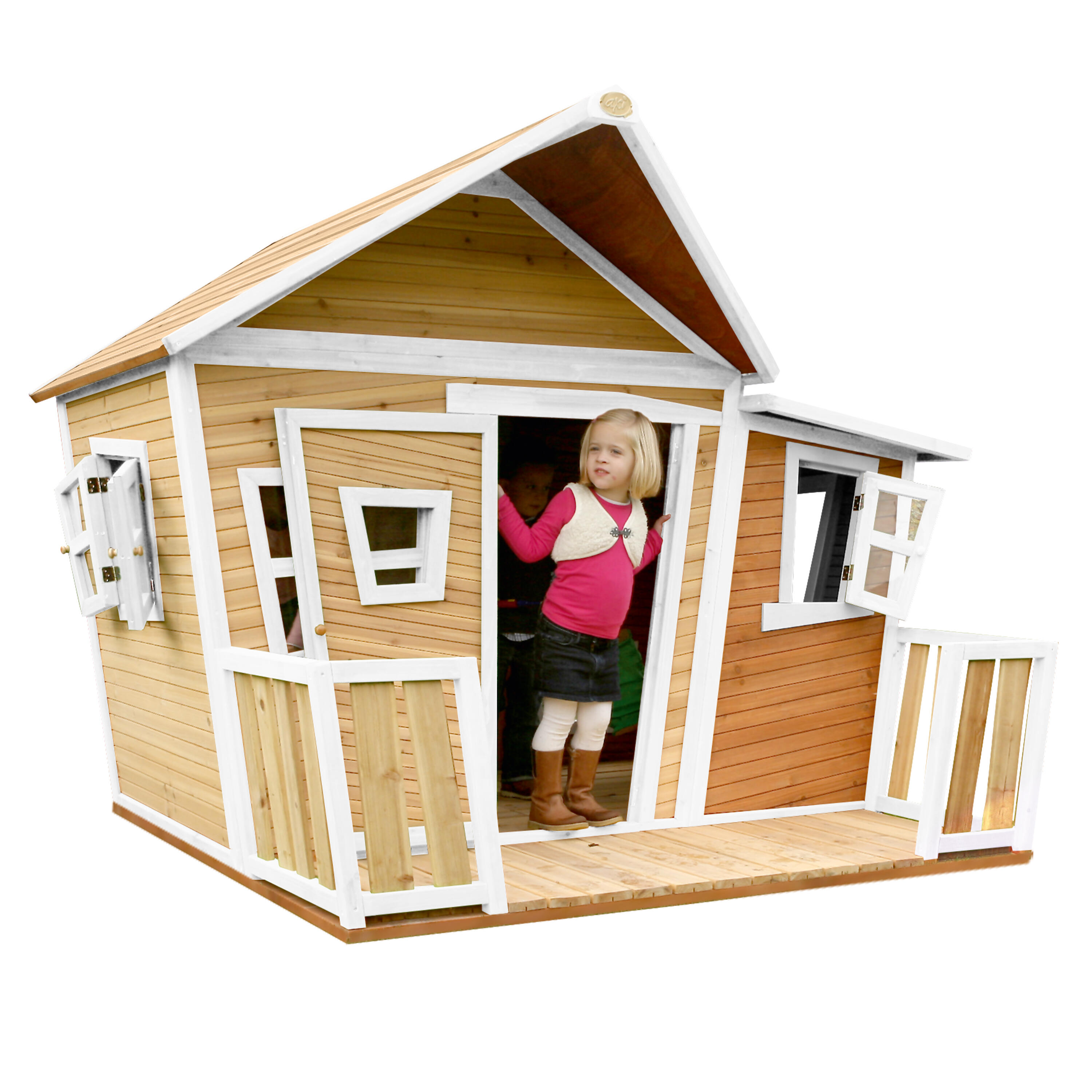 Maisonnette en bois, Lisa, Marron/Blanche 2/7