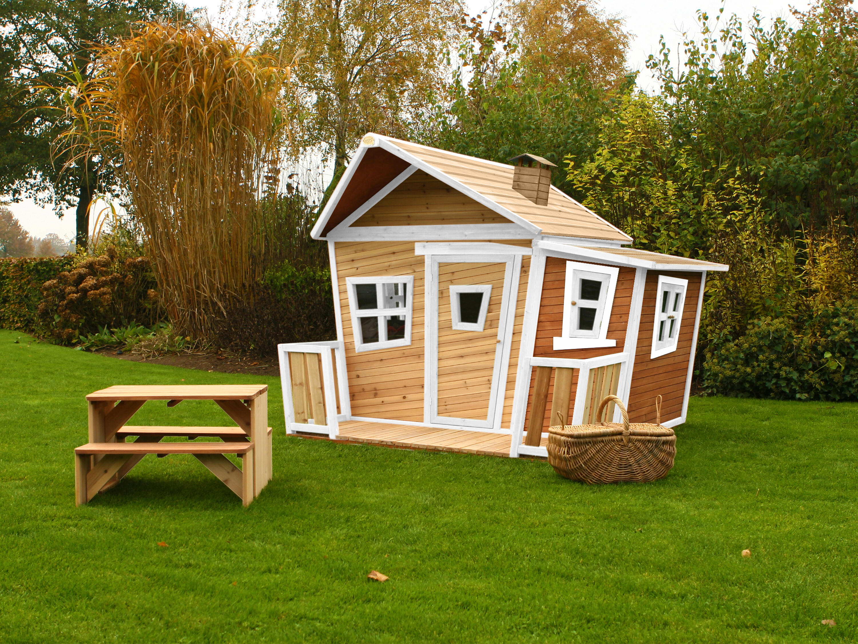 Maisonnette en bois, Lisa, Marron/Blanche 3/7