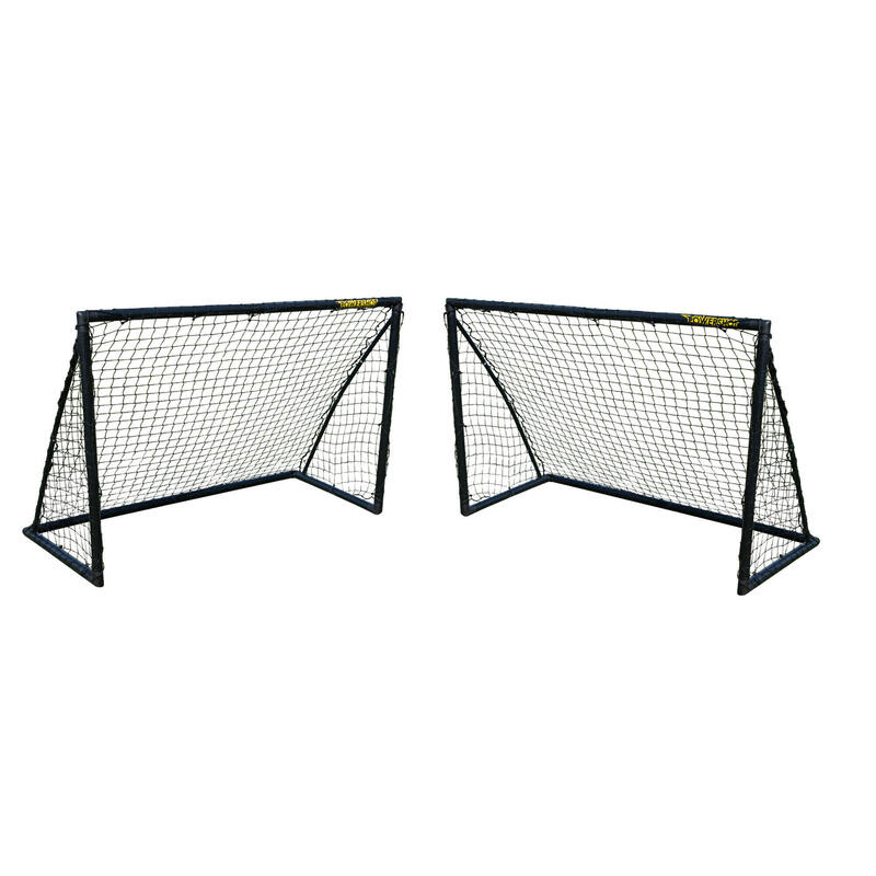 Dvojice fotbalových branek - 1,8 x 1,2 m - PVC - černá