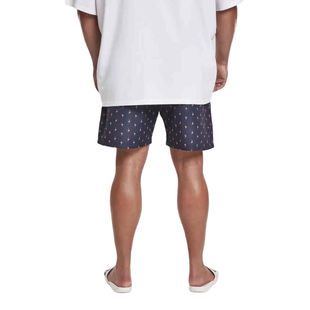 Costume Da Bagno A Pantaloncino Fenicottero Uomo Urban Classics Blu Navy Rosa 2/3