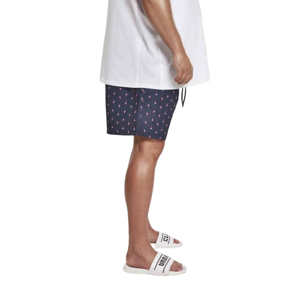 Costume Da Bagno A Pantaloncino Fenicottero Uomo Urban Classics Blu Navy Rosa 3/3